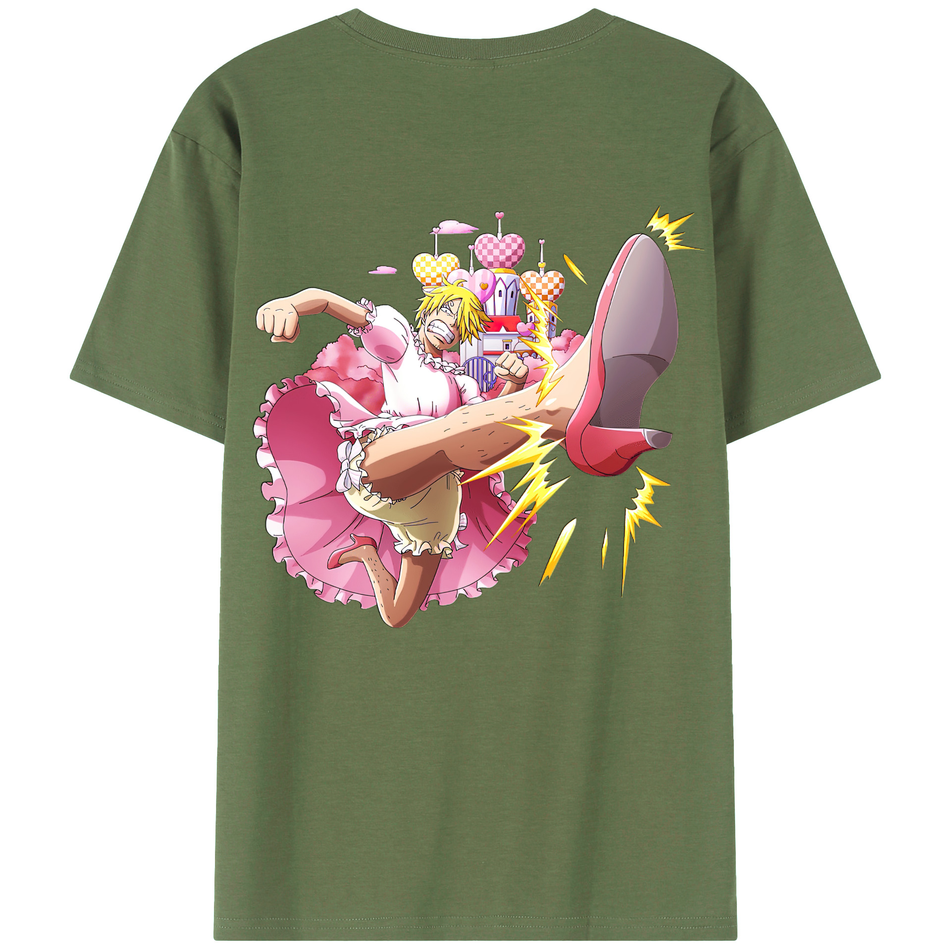 （画像用） ワンピース サンジ ONE PIECE Sanji 綿100％ メンズ半袖Tシャツ（バックプリント） 通気性